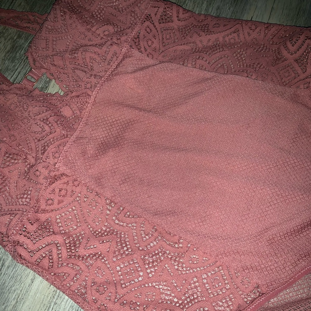 NWT/AERIE AE RUST/BROWN LACE BODYSUIT SIZE: MED - Picture 7 of 7